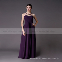 Long sweetheart Grape patterns chiffon bridesmaid dress